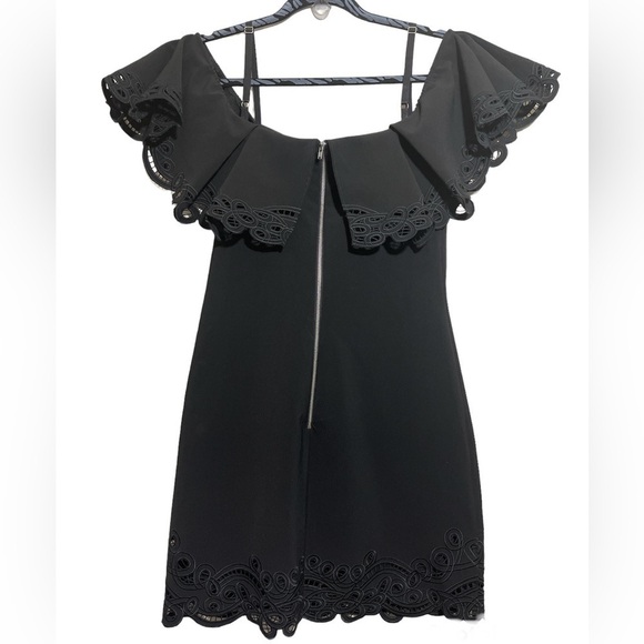 Parker Arline Off Shoulder Dress in Black Sz. Medium - Picture 10 of 15